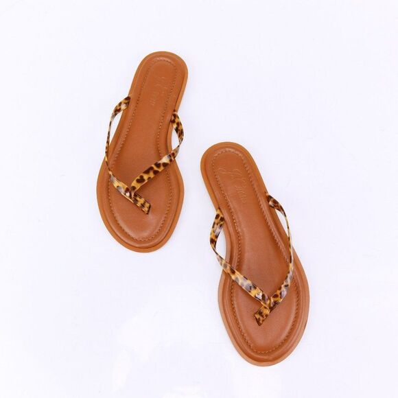 NEW J. Crew Capri Leather Thong Sandals Flip Flops 7 in Leopard - Picture 5 of 10